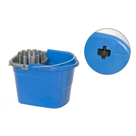 BUCKET WITH SQUEEZER AND WHEELS 16 LT. WITH METAL HANDLE No 110-B